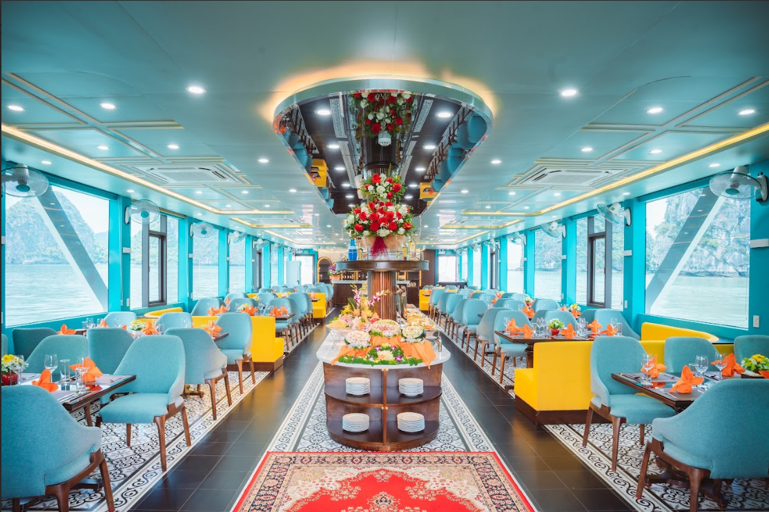 Vietnamese lunch served onboard Halong Bay Day Cruise